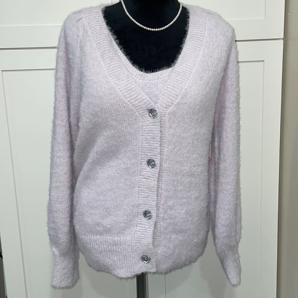 Soft fuzzy 2-piece sweater top - Picture 2 of 6